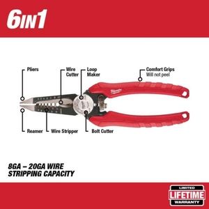 Milwaukee Comfort Grip 6 in 1 Pliers